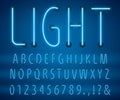 Neon letters font linear style lettering vector illustration set Royalty Free Stock Photo