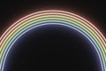 Neon lgbt rainbow on a black background 3D illustration