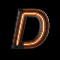 Neon Light Alphabet D with clipping path