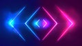 A neon light arrow line background in modern format. A blue and pink laser effect banner. A bright color and geometric Royalty Free Stock Photo