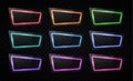 Neon light banners set on black background. Royalty Free Stock Photo