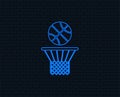 Basketball basket and ball icon. Sport symbol. Royalty Free Stock Photo