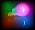 Neon light bulb illustration Royalty Free Stock Photo