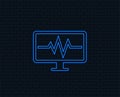 Cardiogram monitoring sign icon. Heart beats.