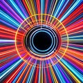 664 Neon Light Circles: A futuristic and dynamic background featuring neon light circles in electrifying and vibrant colors that Royalty Free Stock Photo