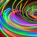 664 Neon Light Circles: A futuristic and dynamic background featuring neon light circles in electrifying and vibrant colors that Royalty Free Stock Photo