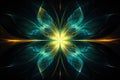 neon light dynamic fractal, futuristic abstract background illustration. Generative AI