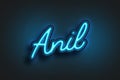 Neon Light Editable Text Effect of Hindi name Anil. Royalty Free Stock Photo