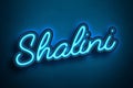 Neon Light Editable Text Effect of Hindi name Shalini. Royalty Free Stock Photo