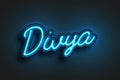 Neon Light Editable Text Effect of Hindi name Divya. Royalty Free Stock Photo