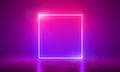 Neon light frame glowing in duotone colors Royalty Free Stock Photo