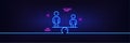 Equity culture line icon. Equality sign. Neon light glow effect. Vector