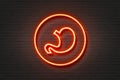 Neon light icon stomach