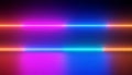 Neon light lines with vibrant pink blue and orange glowing colors create elegant gradient effect on dark background Royalty Free Stock Photo