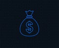 Money bag sign icon. Dollar USD currency. Royalty Free Stock Photo