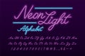 Neon light script font Royalty Free Stock Photo