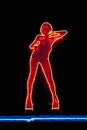 Neon light shaped into a gogo dancer Royalty Free Stock Photo