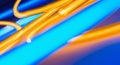 Blue and yellow neon glass tube lights Royalty Free Stock Photo