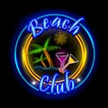 Neon Light signboard for Beach Club