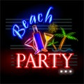 Neon Light signboard for Beach Party Royalty Free Stock Photo
