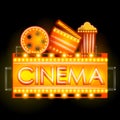 Neon Light signboard for Cinema banner