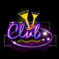 Neon Light signboard for Club Royalty Free Stock Photo