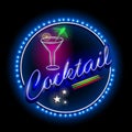 Neon Light signboard for Cocktail shop Royalty Free Stock Photo