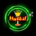 Neon Light signboard for Mocktail shop Royalty Free Stock Photo