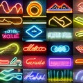 504 Neon Light Signs: A futuristic and dynamic background featuring neon light signs in electrifying and vibrant colors that cre