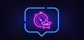 Vip timer line icon. Very important person sign. Neon light speech bubble. Vector Royalty Free Stock Photo