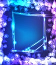 Neon light splater frame Royalty Free Stock Photo