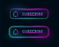 Neon light subscribe banner design template