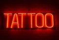 Neon Light for Tattoo Shop. Royalty Free Stock Photo