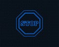 Traffic stop sign icon. Caution symbol.