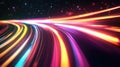 Neon light trails creating abstract speed motion background Royalty Free Stock Photo