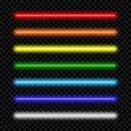 Neon light tube. Set of colorful neon lamp. Vector.