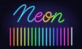 Neon Light vector Brush on brick wall background. Royalty Free Stock Photo