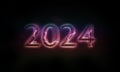 Neon 2024 lighting bolt effects Royalty Free Stock Photo