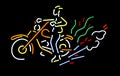 Neon motorcycle sign.