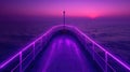 Neon lighting on a yacht for a sunset party