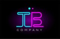 neon lights alphabet tb t b letter logo icon combination design Royalty Free Stock Photo