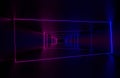 Neon lights background.Futuristic Techology Concept 3D Rendering Illustration