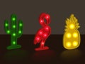 Neon lights for bar 3d model Royalty Free Stock Photo