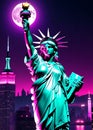 Neon lights beautiful liberty Royalty Free Stock Photo