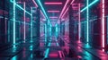 Neon lights creating shapes and patterns in a retrofuturistic grid world reminiscent of a digital dream