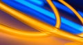 Neon lights, gold and blue circle neons lighting Royalty Free Stock Photo