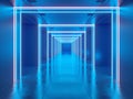 Neon Lights in Modern Corridor