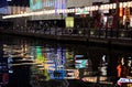 Neon lights of Osaka city, Japan.