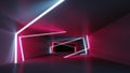 Neon lights tunnel background Royalty Free Stock Photo