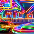 136 Neon Lights: A vibrant and electric background featuring neon lights in bold and bright colors that create a trendy and cutt